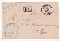 GUERRE 1870 GENIE CIVILE DES ARMEES 23EME CORPS HESDIN PAS DE CALAIS POUR PARIS 20 FEVRIER 1871 ARRIVE 21.02