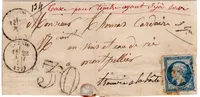 N°14 PC SEINE ET OISE TAXE TIMBRE AYANT SERVI 28 MAI 1871 + DON POSTES HERAULT