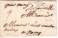 HAUTE MARNE DE JOINVILLE  MANUSCRIT LENAIN N°1 1714 LETTRE POUR NANCY