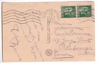 N°280 X2 PARIS EXPOSITION DE 1937 POUR PETERBOROUGH TARIF SPECIAL CANADA