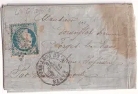 BALLON MONTE PARIS 7 NOV 1870 LA GIRONDE ARRIVE 10.11 FORGES LES EAUX SEINE INFERIEURE