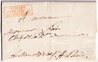 MARQUE ST CLOUD POSTE PRES LE GOUVERNEMENT EN ROUGE AN14 CONTRESEING LE MINISTRE D'ETAT 1805