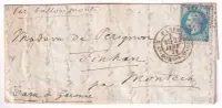 BALLON MONTE LE TORRICELLI PARIS 22 JANVIER 1871 POUR MONTECH TARN ET GARONNE 1 FEVRIER PASSAGE MONTAUBAN 31 JANVIER