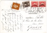 MAZELIN CHAINE DULAC COLLEE SUR PSEUDO ENTIER 1FR20 PIERREFITTE 12.1.1946 POUR SUISSE
