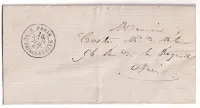 PARIS CACHET TAXE 15C R DU PRINCE EUGENE 1867 POUR PARIS