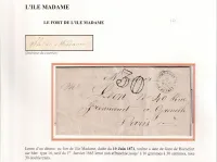 LETTRE D'UN DETENU AU FORT DE L' ILE MADAME CAD GARE DE ROCHEFORT CHARENTE INFERIEURE 17 JUIN 1871 POUR PARIS COMMUNE DE PARIS