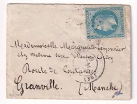 BALLON MONTE PLI CONFIE LE JULES FAVRE N°1 N°29 GC 3997 TOURS INDRE ET LOIRE 18.10.1870  POUR GRANVILLE MANCHE CACHET PASSAGE LE MANS SARTHE ARRIVE 20.10.1870