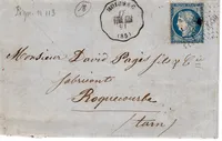N° 60 CONVOYEUR MOISSAC 1872 LETTRE TARN ET GARONNE COTE 340€