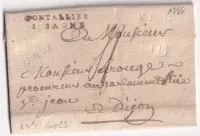 MARQUE PONTALLIER SUR SAONE COTE D'OR 1786 LENAIN N°1 INDICE 23 POUR DIJON RARE