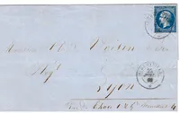 FRANCE N° 14 BELLES MARGES CACHET SARDE ALBERTVILLE 22 JUIL 1860 + CERTIFICAT