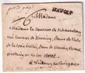 MARQUE ST AVOLD MOSELLE LENAIN N°1 26X4 + PORT PAYE  POUR FRIBOURG ALLEMAGNE LENAIN N°1 INDICE 23 SANS PP RARE