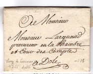 JURA LETTRE ECRITE DE LONS LE SAUNIER 1766 POUR DOLE