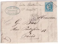 TENTATIVE ENTREE COMMUNE DE PARIS MARSEILLE 20 AVRIL 1871 MENTION POSTE RESTANTE A ST MANDE RARE