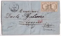N°56 PAIRE GC 5098 SMYRNE TURQUIE BFE BM DE ALEP ALEPPO SYRIE SYRIA POUR LIVOURNE LIVORNO ITALIE ITALIA