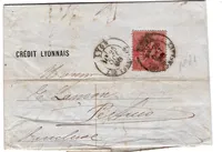 SAGE 75C N° 81 SEUL LETTRE LYON 25 OCT 1888 RHONE AU TARIF