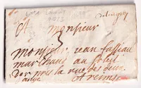 MARQUE MANUSCRIT DE LONGWY MOSELLE DE 1699 LENAIN N°1 POUR REIMS MARNE