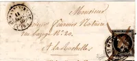 N° 3 CROIX PLUME TYPE 15 ST MARTIN DE RE 14 JANV 1849 LETTRE SIGNE JAMET