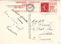 SEMEUSE 5C MIXTE EMA 30A 0208 MONT ST MICHEL CARTE 5 MOTS 1938 POUR SUISSE