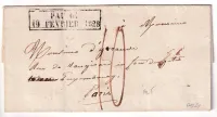 MARQUE ESSAI FEVRIER 1828 PAU BASSES PYRENEES POUR PARIS INDICE 24