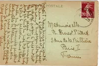 SEMEUSE 20C BRUN CARTE DJIBOUTI COLOMBO PAQUEBOT 6 OC 1925
