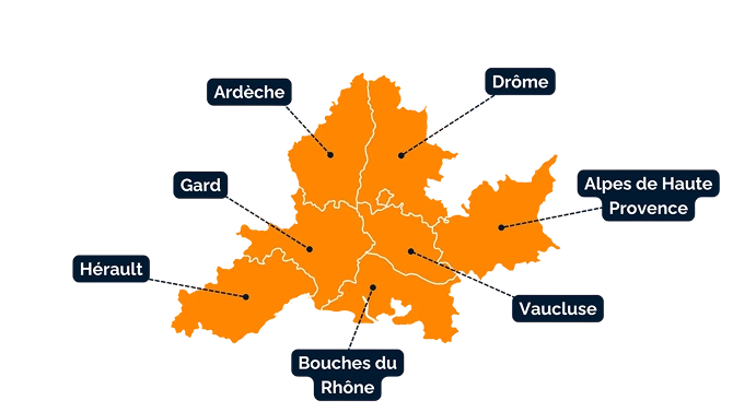 Carte des zones d'intervention de Fuites and Co
