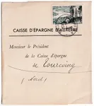 N°1118 SEUL SUR IMPRIME 4EME ECHELON AUXERRE YONNE POUR TOURCOING NORD 1957