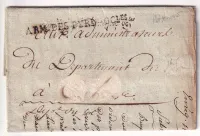 MARQUE ARMEE DES PYRENEES OCCIDENTALES BAYONNE AN 3 BASSES PYRENEES POUR CAHORS LOT + FRANCHISE SOUS MARQUE ARMEE