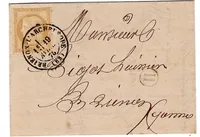 CERES 15C PETITE LETTRE TYPE 17 BRIENON L'ARCHEVEQUE 19 AVRIL 1876 (83) BOITE H CHEMPLOND YONNE