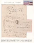 LETTRE D'UN DETENU A LA CITADELLE DE ST MARTIN DE RE CHARENTE INFERIEURE 4 AVRIL 1872 TAXE 40 DT POUR COULOMMIERS SEINE ET MARNE DETENU EDMOND TRICOUT CONDAMNE AU BAGNE DE NOU NOUVELLE CALEDONIE COMMUNE DE PARIS