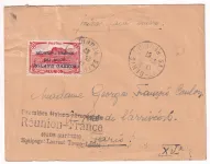 LA REUNION PA N°1 AVION ROLAND GARROS 1ER LIAISON AEROPOSTALE REUNION FRANCE SANS SURTAXE PILOTE TOUGE LENIER 1937 PARIS