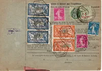 MERSON 2FR PAIRE PERFORE TROU +5FRX3+N° 190 VARIETE +190+240 BULLETIN STRASBOURG TANNERIES 1927 RARE