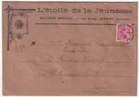 N°406 5C ROSE MERCURE RODEZ AVEYRON 1939 POUR ST AMAND VALTORET TARN ENVELOPPE NON FERMEE