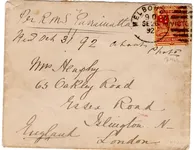 VICTORIA TWO PENCE HALF PENNY SOLO LETTRE COVER MELBOURNE AUSTRALIE 1892 PER RMS PARRAMATTA