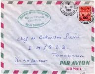 FM ROUGE LETTRE AVION TAMATAVE 8.10.1962 + SERVICE METEO DE LA REUNION STATION S FROLOW ILE TROMELIN RARE