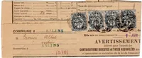 BLANC 1C BANDE DE 4 SUR AVERTISSEMENT COMMUNE SALINS SEINE ET MARNE 1929