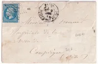 N°22 PARIS ETOILE 10 PETITE RUE DU BAC SANS TIRETS INDICE 21 POUR COMPIEGNE OISE