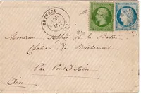 N° 20 VARIETE A LA GREC+ SIEGE 20C PETITE LETTRE GC TREVOUX 25 OCT 1871 SIGNE CALVES