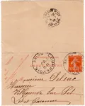 ENTIER 10C SEMEUSE CARTE LETTRE HOROPLAN ESSAI COURBEVOIE 1910 SEINE