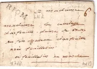 PUY DE DOME MARQUE RIOM 1773 LETTRE POUR FEUILLETIN COTE 420€