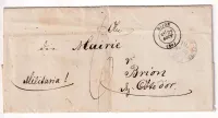 GUERRE 1870 DIJON COTE D'OR FELDPOST RELAIS EXPED 19 INF DIV POUR BRION SUR OURCE 22 AOUT 1871
