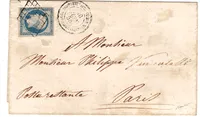 N° 14 LAITEUX BELLES MARGES GRILLE CORPS EXPEDITIONNAIRE D'ITALIE 30 JUIN 1855 LETTRE SIGNE BAUDOT