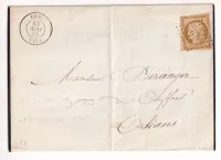 N°1 PC 546 BROU EURE ET LOIR 13 MAI 1852 POUR ORLEANS LOIRET