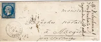 FRANCE N° 14 CACHET SARDE FAVERGES 8 JUIL 1860 LETTRE SIGNE BAUDOT BRUN + CERTIFICAT DROUOT 18