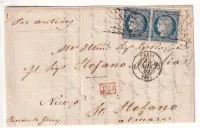 N°4 PAIRE GRILLE SANS FIN PARIS ROUTE 15 POUR SAN STEFANO AL MARE ITALIE ITALIA VIA NICE NIZZA ET ANTIBES VAR 10.10.1852