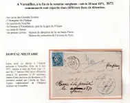 N°46B ETOILE PARIS 8 JUIN 1871 LETTRE POUR UN DETENU A L' HOPITAL MILITAIRE A VERSAILLES COMMUNE DE PARIS