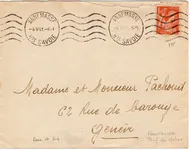 IRIS N° 435 SEUL LETTRE MEC ANNEMASSE 4.V.1941 HTE SAVOIE POUR GENEVE TARIF FRONTALIER RARE