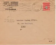 ARC TRIOMPHE 1FR50 N° 708 SEUL LETTRE MEC CHATEAUROUX INDRE 3.II.1945 RARE USAGE 9 JOURS AVANT