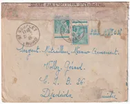 N°549 +650  MERCURE IRIS ST SOUPLET NORD 1945 POUR DJEDEIDA TUNISIE CENSURE OUVERT PAR OFFICIER ETAT CIVIL C.J CHANTIER JEUNEUSSE ???