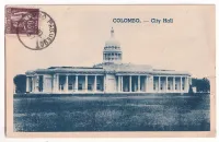 N°284 PAQUEBOT COLOMBO CEYLAN 1937 TYPE PAIX POUR AZILLE AUBE