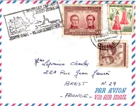 CHILE CHILI LETTRE AVION 21 DEC 1965 + MAGELLAN CAP HORN JEANNE D'ARC+ VERSO EN SUIVANT LA JEANNE